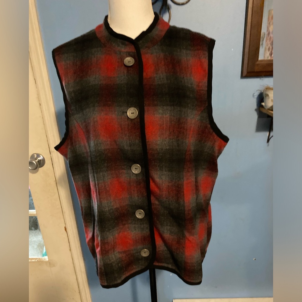 Christopher & Banks, Wool Blend, Plaid, Vest